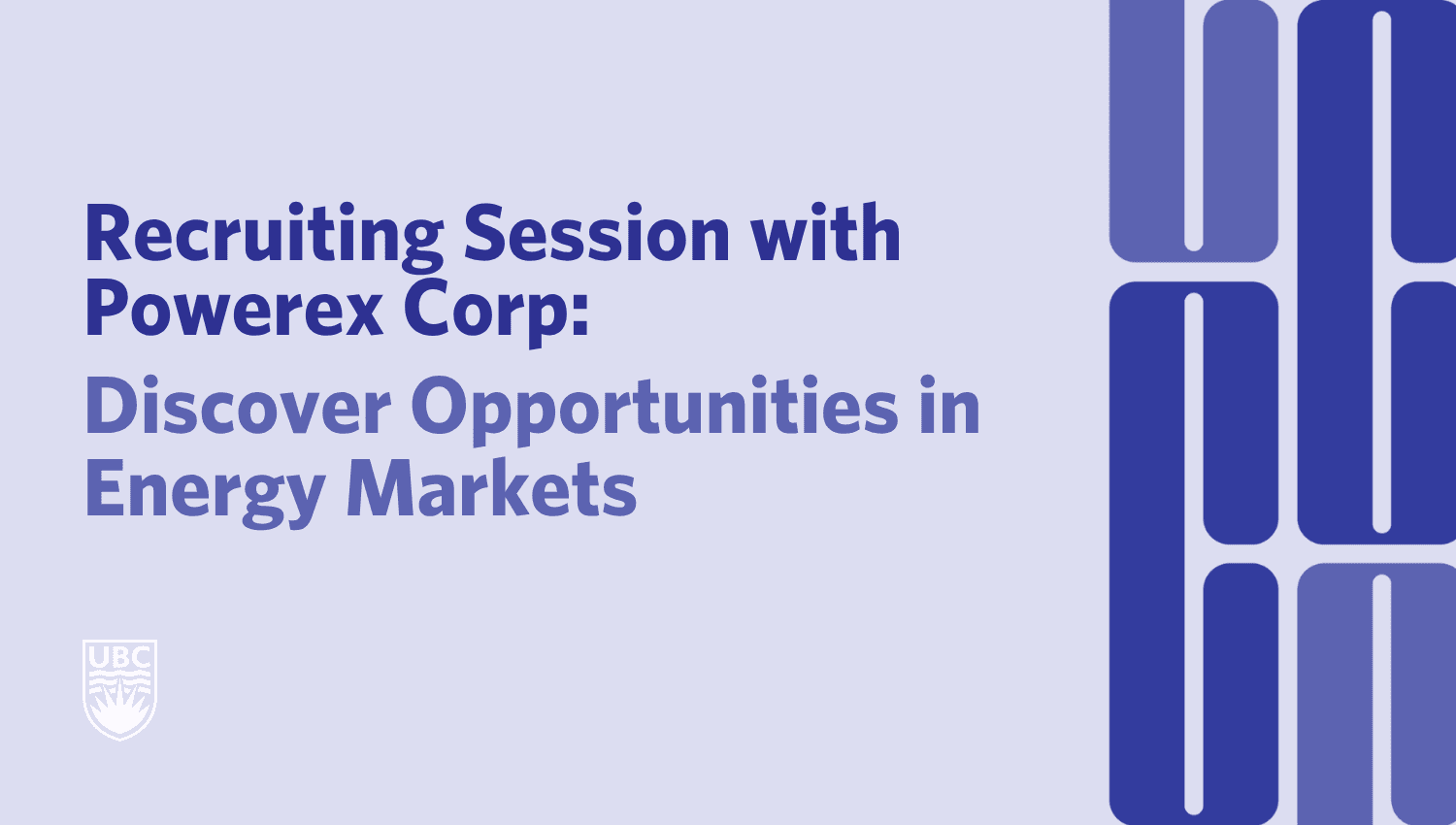 Recruiting Session with Powerex Corp: Discover Opportunities in Energy Markets