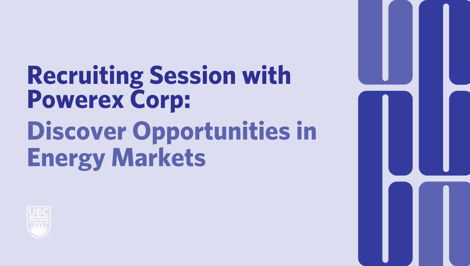 Recruiting Session with Powerex Corp: Discover Opportunities in Energy Markets
