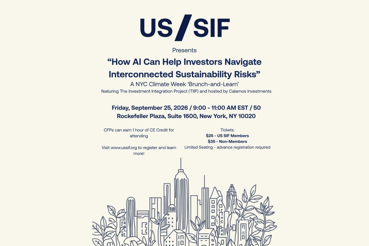 US SIF 'Brunch-and-Learn': How AI Can Help Investors Navigate Interconnected Sustainability Risks