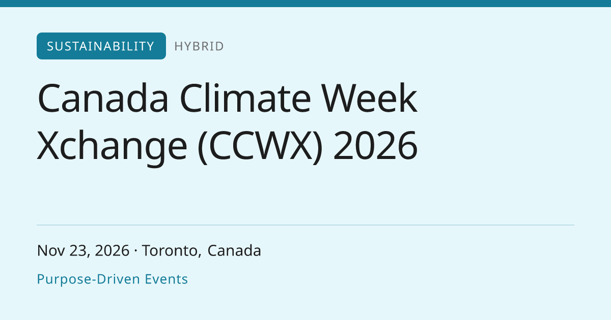 Canada Climate Week Xchange (CCWX) 2026