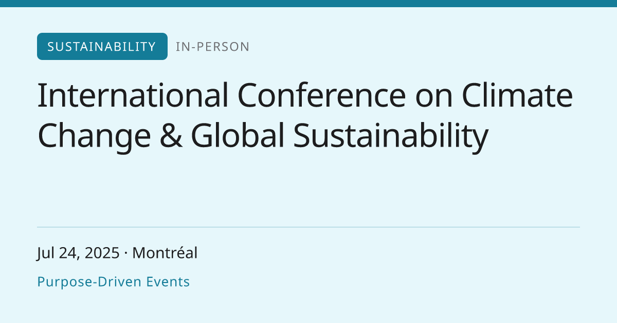 International Conference on Climate Change & Global Sustainability